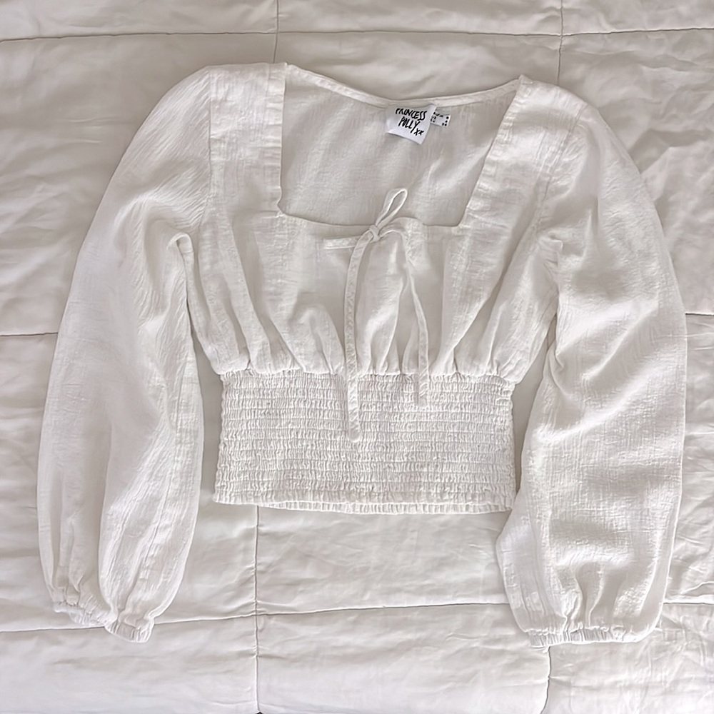 ~princess polly mimi long sleeve top white